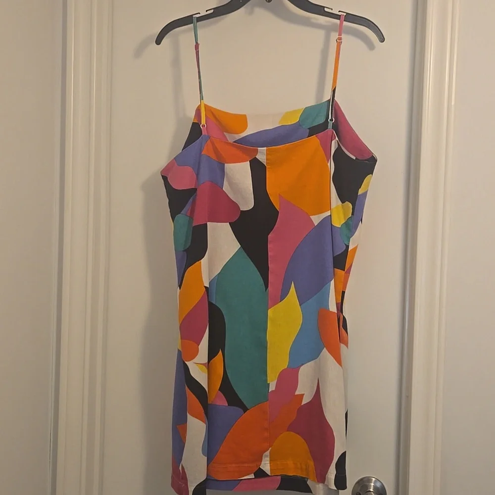 a new day Multicolor Abstract Slip Dress in Black, Orange, Cream - Picture 4 of 5